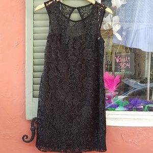 Black lace cocktail dress